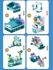 Đồ chơi lắp ráp bé trai bé gái Mô hình lâu đài băng chất liệu nhựa ABS với 554 nhựa ABS Block Hanhphucmart
