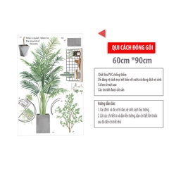 Decal dán tường Sticker mẫu hoa lá ZH026