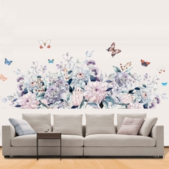 Decal dán tường Sticker dán tường in chất lượng cao có keo mặt sau mẫu Hoa Mẫu Đơn ZH89