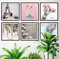 Decal dán tường Sticker dán tường in chất lượng cao có keo mặt sau mẫu hoa lá phong cách Vintage Zh42