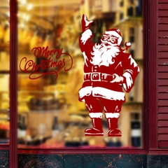 Decal trang trí giáng sinh  trang trí noel Ông già noel người tuyết túi quà và dòng chữ merry christmas SK6011