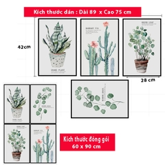 Decal dán tường Sticker dán tường in chất lượng cao có keo mặt sau mẫu hoa lá phong cách Vintage ZH55
