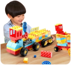 Đồ chơi lắp ráp cỡ lớn cho bé 3 tuổi trở lên đựng trong hộp nhựa xịn xò có thể kết hợp với motor điện tạo chuyển động thích thú
