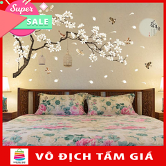 [Size lớn ]Decal dán tường hoa đào trắng SK2022AB-flowerdecal