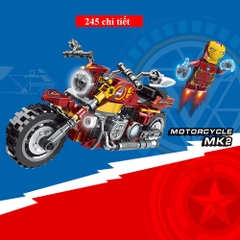 Bộ đồ chơi lắp ráp lắp ghép xe moto siêu xe theo phong cách Cách captain và iron man , ducatichất liệu nhựa ABS cao cấp