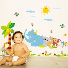 Decal dán tường khỉ con voi con cho bé AY7261-kiddecals