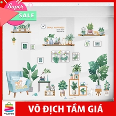Sticker Giấy Dán Tường Decal Dán tường Mẫu Hoa Lá Cực Xinh ZH028