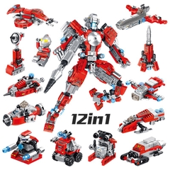 Đồ Chơi Lắp Ráp Trẻ Em Robot MECHA 12 trong 1 - Bằng nhựa ABS an toàn Lego Style