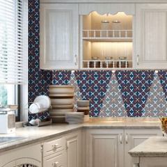 Bộ 12 Decal gạch bông - Decal dán tường kính sàn nhà gỗ - Giấy dán tường