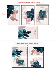 Decal dán tường cho bé Sticker dán tường in chất lượng cao có keo mặt sau mẫu Khung tranh hoa lá ZH84