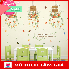 Decal dán tường 3 giỏ hoa cho XL7106-flowerdecal