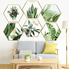 Decal dán tường Sticker dán tường in chất lượng cao có keo mặt sau mẫu hoa lá phong cách Vintage ZH48