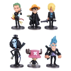 Mô hình One Piece Mini Combo 6 nhân vật phiên bản Hải Tặc Đen cao 5-7cm