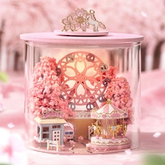 Nhà búp bê Mô hình nhà gỗ lắp ráp có đèn led  Magic House Tặng kèm bộ dụng cụ lắp ráp