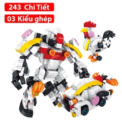 Bộ đồ chơi lắp ráp kiểu Lego Mẫu 12 con giáp có thể ráp thành Robot với hơn 200 chi tiết chất liệu nhựa ABS Cao cấp