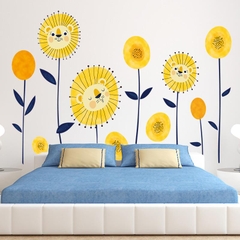 Decal dán tường hoa mặt trời hoạt hình XH-9292-kiddecals-flowerdecal