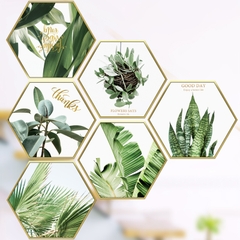 Decal dán tường Sticker dán tường in chất lượng cao có keo mặt sau mẫu hoa lá phong cách Vintage ZH48