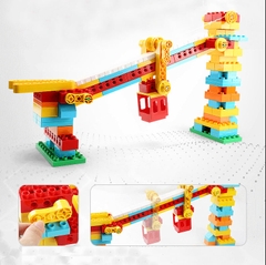 Đồ chơi lắp ráp cỡ lớn cho bé 3 tuổi trở lên đựng trong hộp nhựa xịn xò có thể kết hợp với motor điện tạo chuyển động thích thú