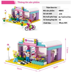 Đồ chơi lắp ghép cho bé trai bé gái Mô hình tiệm làm tóc chất liệu nhựa ABS cao cấp block hanhphucmart