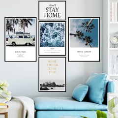 Decal dán tường Sticker dán tường in chất lượng cao có keo mặt sau mẫu hoa lá phong cách Vintage ZH45