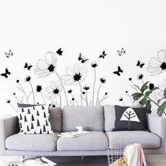 Decal trang trí dán chân tường hoa AM9201-Decalchantuong