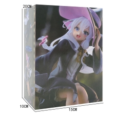 [Hộp Màu] Mô hình Anime Phù thủy Elaina trang phục phù thủy ngồi chổi bay cao 19 cm, Figure Wandering Witch có hộp màu Toy Đồ Chơi