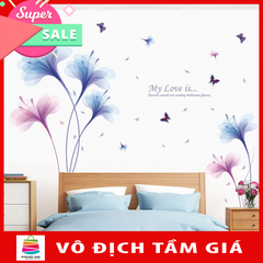 Decal dán tường hoa màu tím My Love is XL8262-flowerdecal