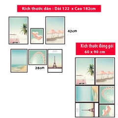Decal dán tường Sticker dán tường in chất lượng cao có keo mặt sau mẫu phong cách vintage ZH50