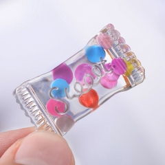 Combo 02 Charm Slime Squishy Kẹo đường hình trái tim nhiều màu