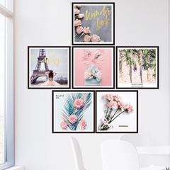 Decal dán tường Sticker dán tường in chất lượng cao có keo mặt sau mẫu hoa lá phong cách Vintage Zh42