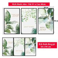 Decal dán tường Sticker dán tường in chất lượng cao có keo mặt sau mẫu hoa lá phong cách ZH46