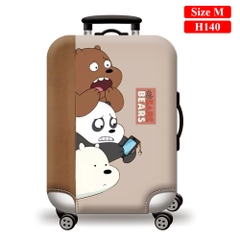 Túi bọc bảo vệ vali -Áo vỏ bọc vali -We are Bears Xám H140 Size S M L XL HPValiOEM