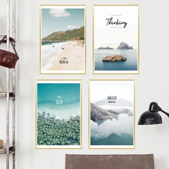 Decal dán tường Sticker dán tường in chất lượng cao có keo mặt sau mẫu Cảnh thiên nhiên phong cách Vintage ZH62