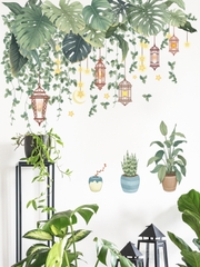 Decal dán tường Sticker dán tường in chất lượng cao có keo mặt sau mẫu Lá Cây Phong Cách Vintage ZH90
