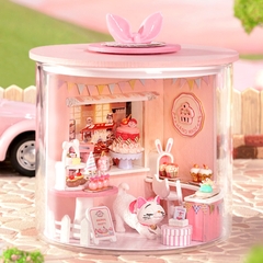 Nhà búp bê Mô hình nhà gỗ lắp ráp có đèn led  Magic House Tặng kèm bộ dụng cụ lắp ráp