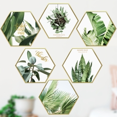 Decal dán tường Sticker dán tường in chất lượng cao có keo mặt sau mẫu hoa lá phong cách Vintage ZH48