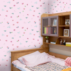 Giấy dán tường ko cần thêm keo Hoạ tiết Đàn Bướm và Hoa Khổ 5M Có sẵn keo,dán trên mọi bề mặt HPMWallpaper
