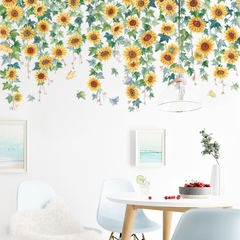Decal dán tường Sticker dán tường in chất lượng cao có keo mặt sau mẫu Hoa mặt trời ZDB-2461