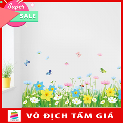Decal dán chân tường hàng rào hoa XL7186-Decalchantuong