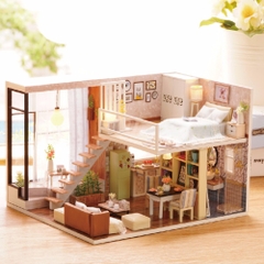 Nhà búp bê-WAITING FOR TIME ( Có mica )DiyDollHouse