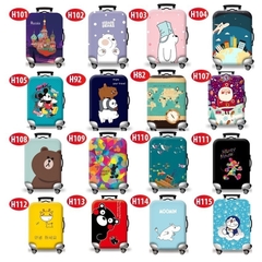 Túi bọc bảo vệ vali - Áo vỏ bọc vali - Trùm vali -Mickey Xám Vải thun 2 Da, Co giãn 4 Chiều, Siêu Siêu Dày H164