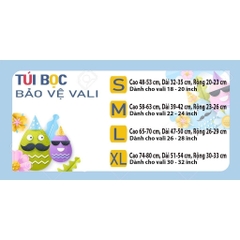 Túi bọc bảo vệ vali - Áo vỏ bọc vali - Trùm vali - Snoopy Dog Vải thun 2 DA, Co giãn 4 Chiều, Siêu Dày H162