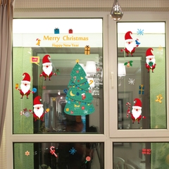 Decal trang trí giáng sinh cây thông và ông già noel SK9230