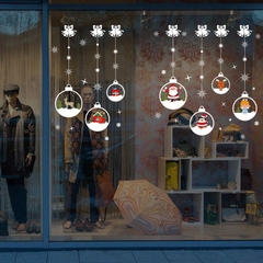 Decal trang trí giáng sinh  trang trí noel Ông già noel người tuyết túi quà và dòng chữ merry christmas SK6011
