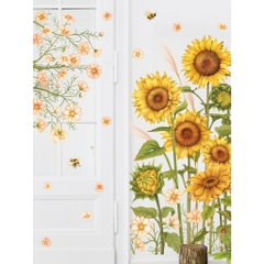 Decal dán tường Sticker Dán Tường - Mẫu hoa màu trời