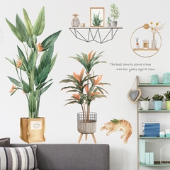 Decal dán tưởng hoa phóa Sticker dán tường có sẵn keo