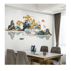 Decal dán tường mẫu Tranh Sông Núi Sticker tranh dán tường có sẵn keo ZH-1019