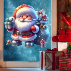 Sticker Decal Trang Trí Giáng Sinh , Noel Mẫu Ông Già Noel Chibi In chất lượng cao JD3315