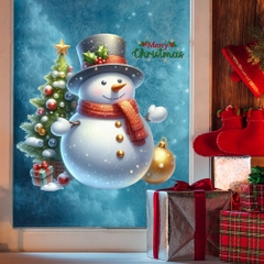 Sticker Decal Trang Trí Giáng Sinh , Noel Mẫu Ông Già Noel Chibi In chất lượng cao JD3315