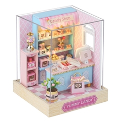 Mô hình nhà lắp ráp bằng gỗ DIY wooden House Series 4 mẫu Tiệm Cafe, Quán Sushi, Quán Mì Ramen,Tiệm Kẹo Ngọt